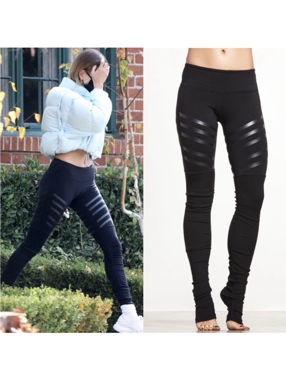 Alo Yoga Printed Goddess Ribbed Leggings Black Size XS